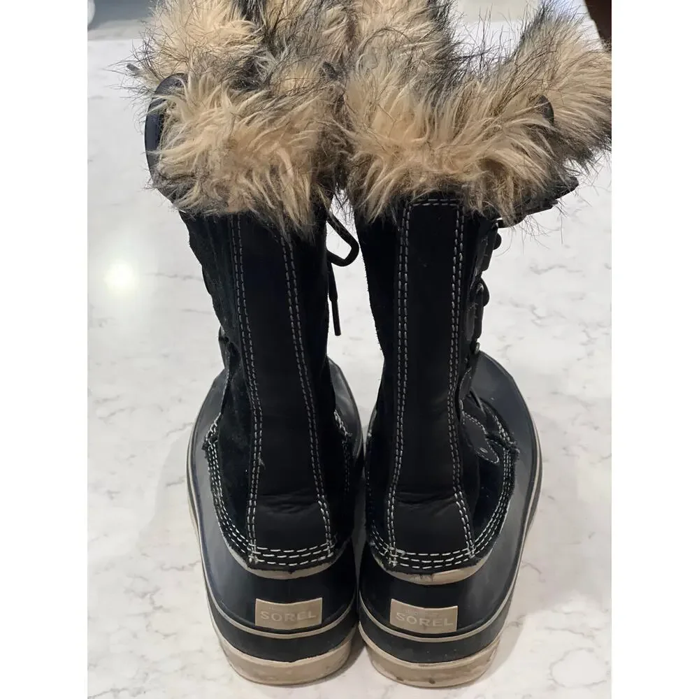 Sorel Women’s Joan of Arc Faux Fur‎ Waterproof Winter Snow Boots Size 11 Black